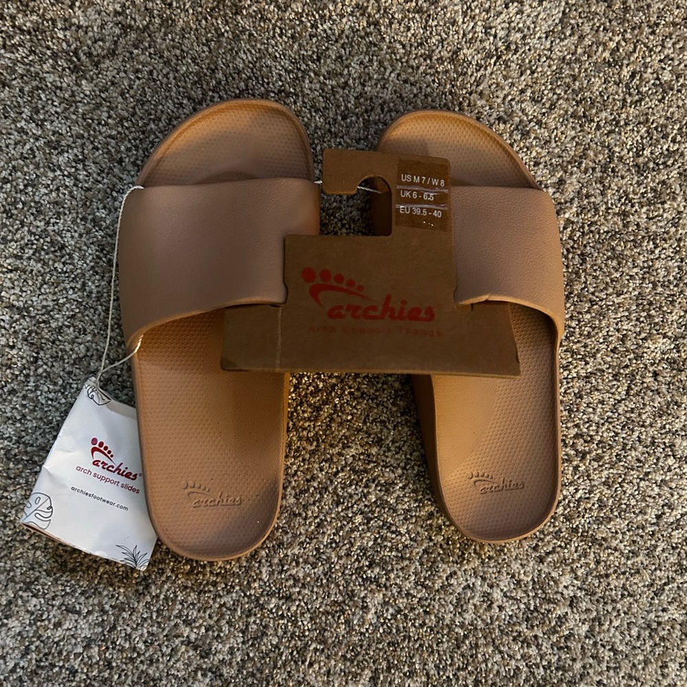 Archies Women's Brown Slide Sandals 8